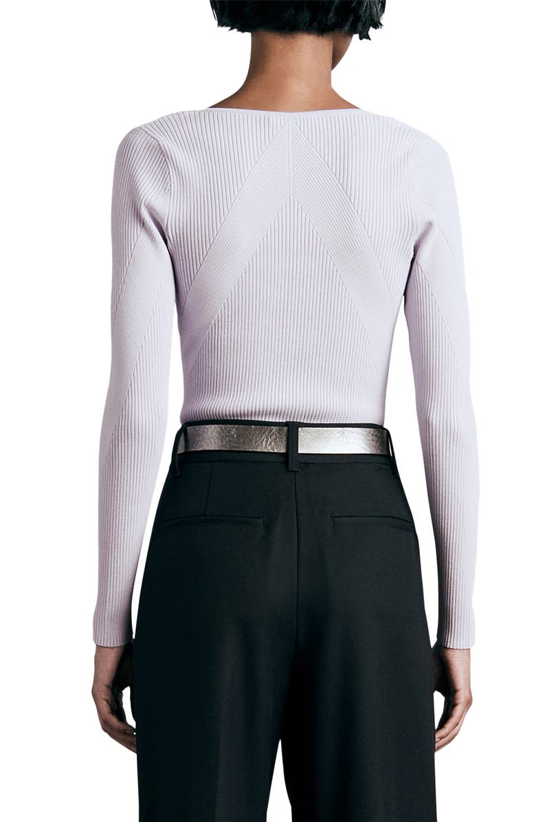rag & bone Asher Rib Long Sleeve Top, Alternate, color, Lavender