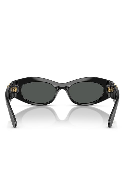 Shop Versace 51mm Oval Sunglasses In Dark Grey