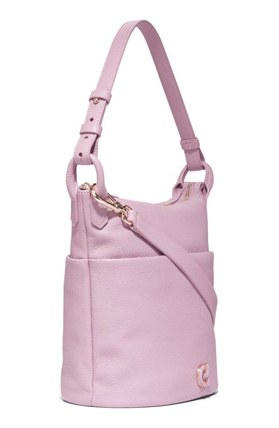 Shop Cole Haan Essential Soft Pebble Leather Bucket Bag In Mauve Shadows