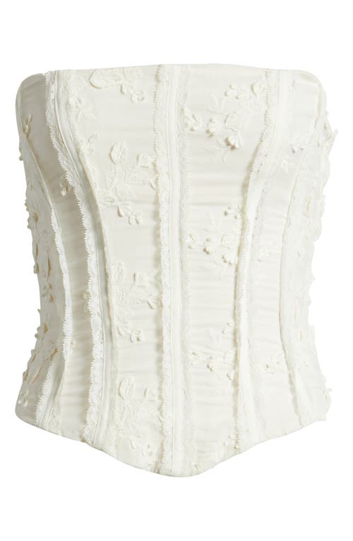 House Of Cb Dakota Strapless Corset Top In Ivory