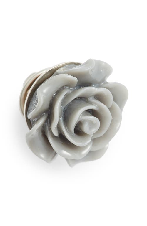 CLIFTON WILSON Floral Lapel Pin in Grey