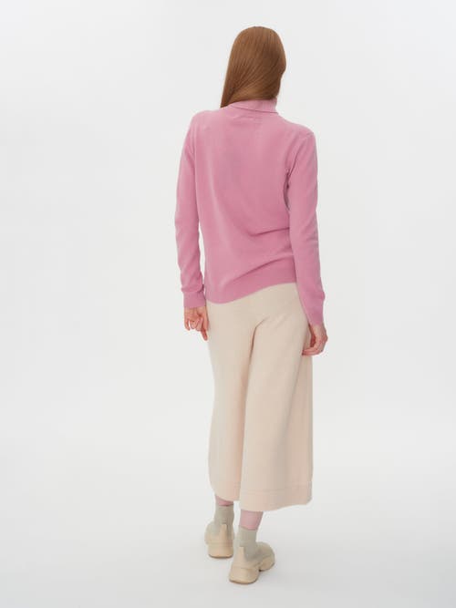 Shop Gobi Cashmere Classic Turtle Neck In Orchid Smoke