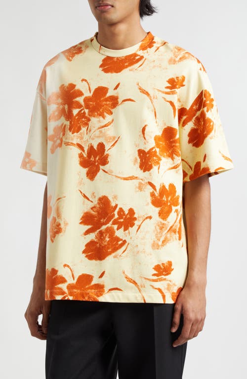 Jil Sander Dégradé Floral Print Cotton T-Shirt Burnt Amber at Nordstrom,