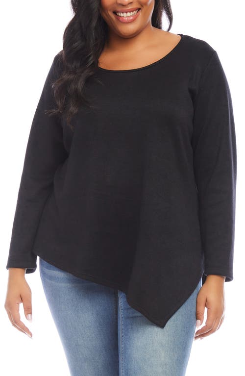 Shop Karen Kane Asymmetric Hem Long Sleeve Top In Black