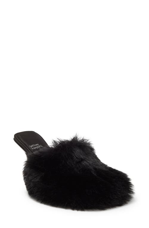 Jeffrey Campbell Binx Faux Fur Sandal in Black Combo at Nordstrom, Size 6