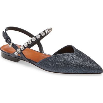 Self-Portrait Matilda Embellished Flat - Blue