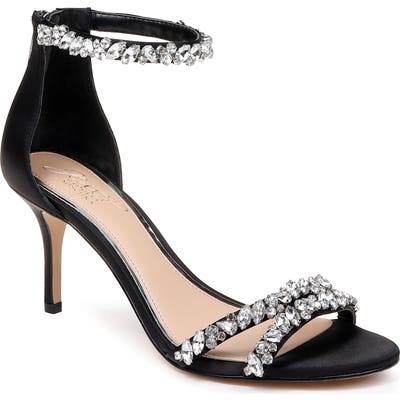 Jewel Badgley Mischka Darlene Embellished Ankle Strap Sandal- Black