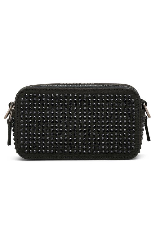 Shop Marc Jacobs The Crystal Canvas Snapshot Bag In Black Crystal