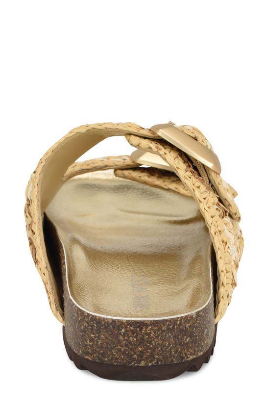 Nine West Tenly Raffia Slide Sandal In Light Natural