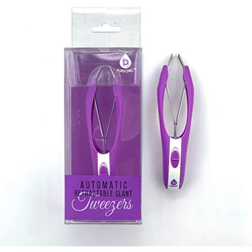 Pursonic Automatic Retractable Slant Tweezers In Purple