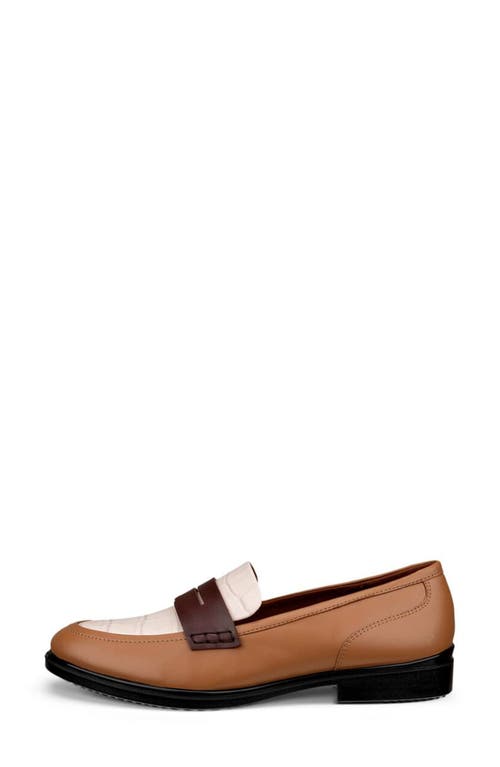 Shop Ecco Penny Loafer In Cashmere/limestone/chocolate