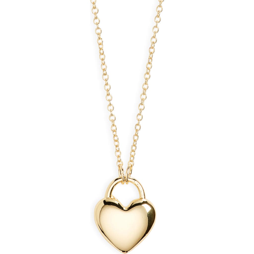 Shop Nordstrom Rack Demi Fine Puff Heart Locket Necklace In Gold