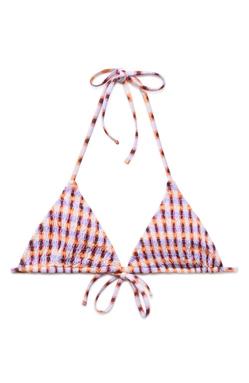 Mango Print Triangle Bikini Top In Light Pastel Purple