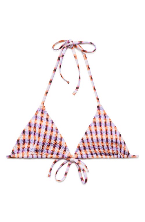 MANGO Print Triangle Bikini Top Light Pastel Purple at Nordstrom,