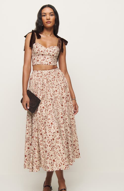Reformation X Kacey Musgraves Magnolia Tank & Midi Skirt Set In Floral Mesquite