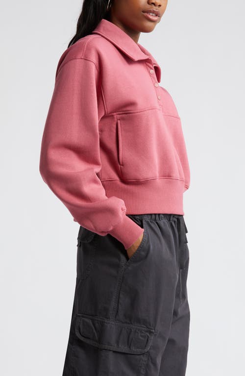 Shop Bp. Polo Fleece Sweatshirt In Pink Mauve