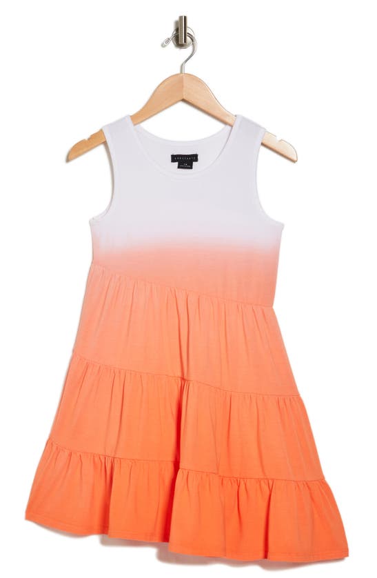 Shop Sanctuary Kids' Dip Dye Knit Tank Dress In Orange