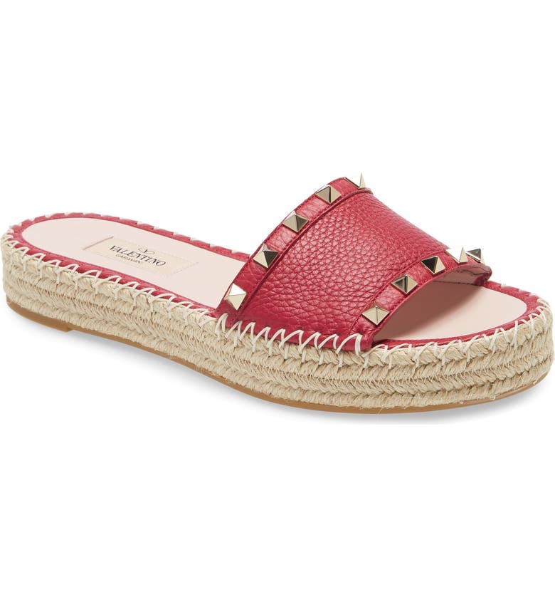 Valentino Garavani Rockstud Espadrille Slide (Women) | Nordstrom
