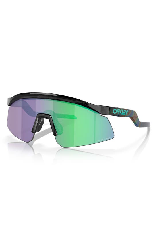 Oakley Hydra 37mm Prizm™ Semirimless Wrap Shield Sunglasses In Shiny Black