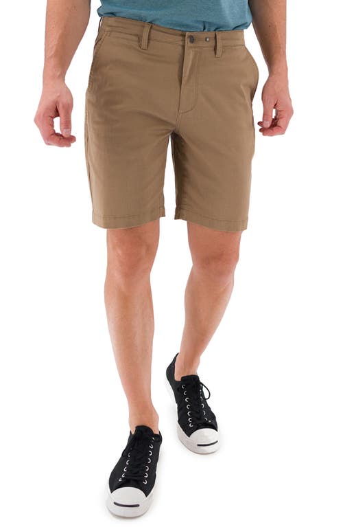 Shop Devil-dog Dungarees 9-inch Performance Stretch Chino Shorts In Dark Beige/khaki