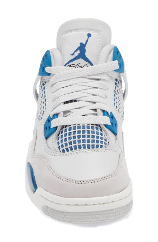 Shop Jordan Air  4 Retro Basketball Sneaker In Off White/ Blue/ Grey