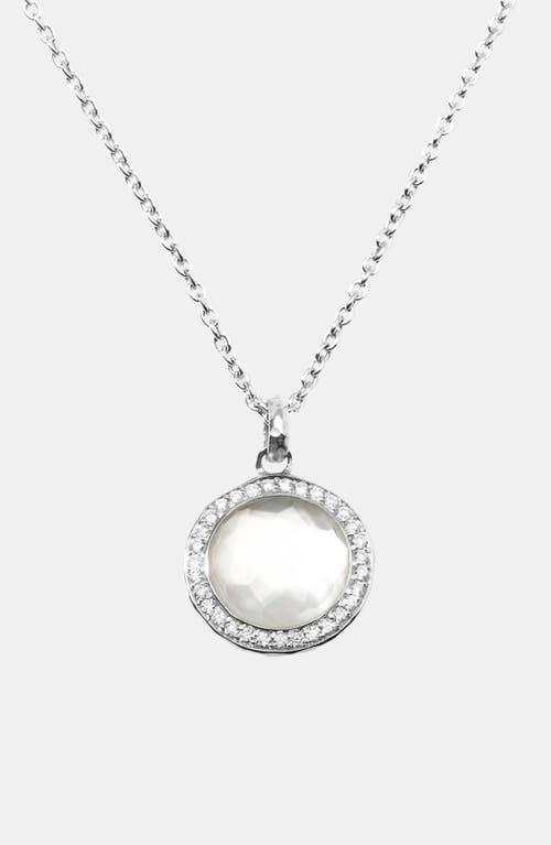 Ippolita Stella Lollipop Pendant Necklace In Mother-of-pearl Doublet With Diamonds In Silver/white Mother Of Pearl