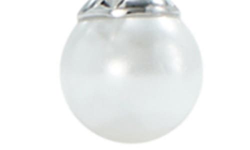 Tory Burch Pearl Embellished Hoop Earrings In Metallic