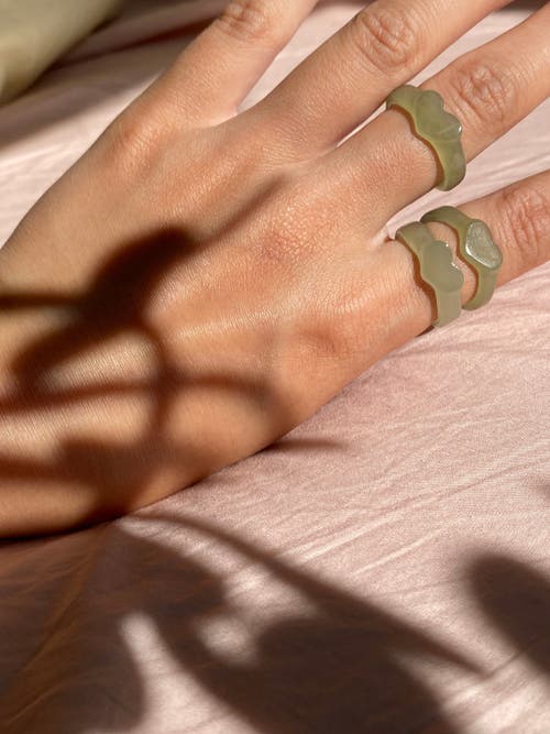 Seree Heart Jade Ring In Light Green
