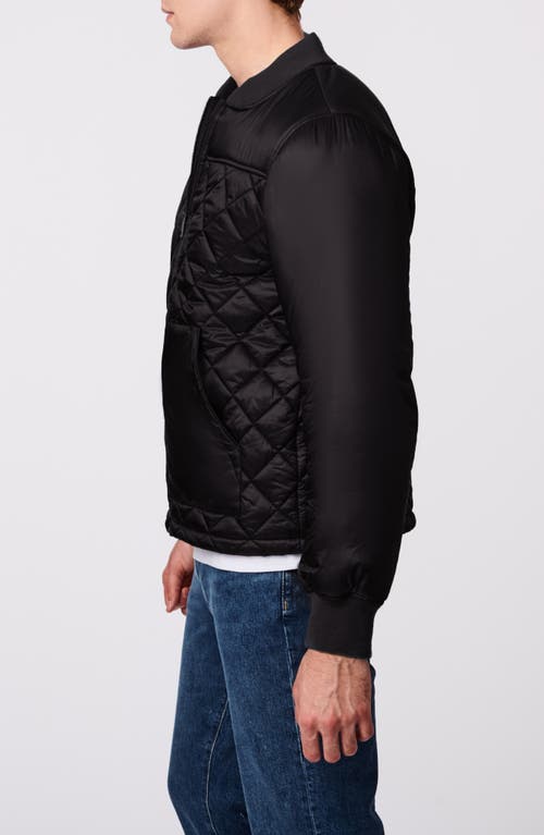 Shop Bernardo Apex Quilted Recycled Nylon Bomber Jacket In Black