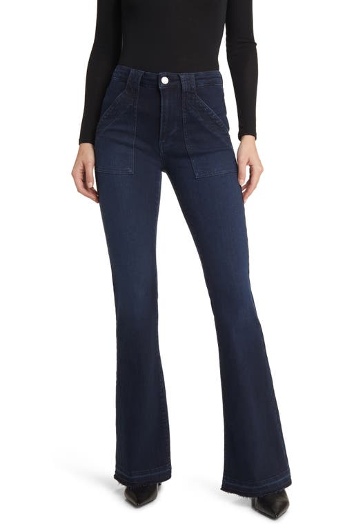 FRAME Trapunto St. Le High Flare Jeans Onyx Indigo Clean at Nordstrom,