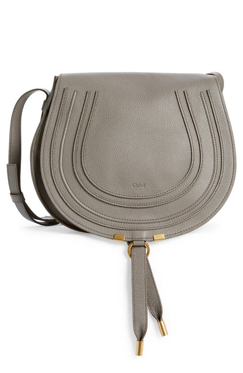 Chloé Medium Marcie Leather Crossbody Bag in Cashmere Grey Gold Hardware at Nordstrom