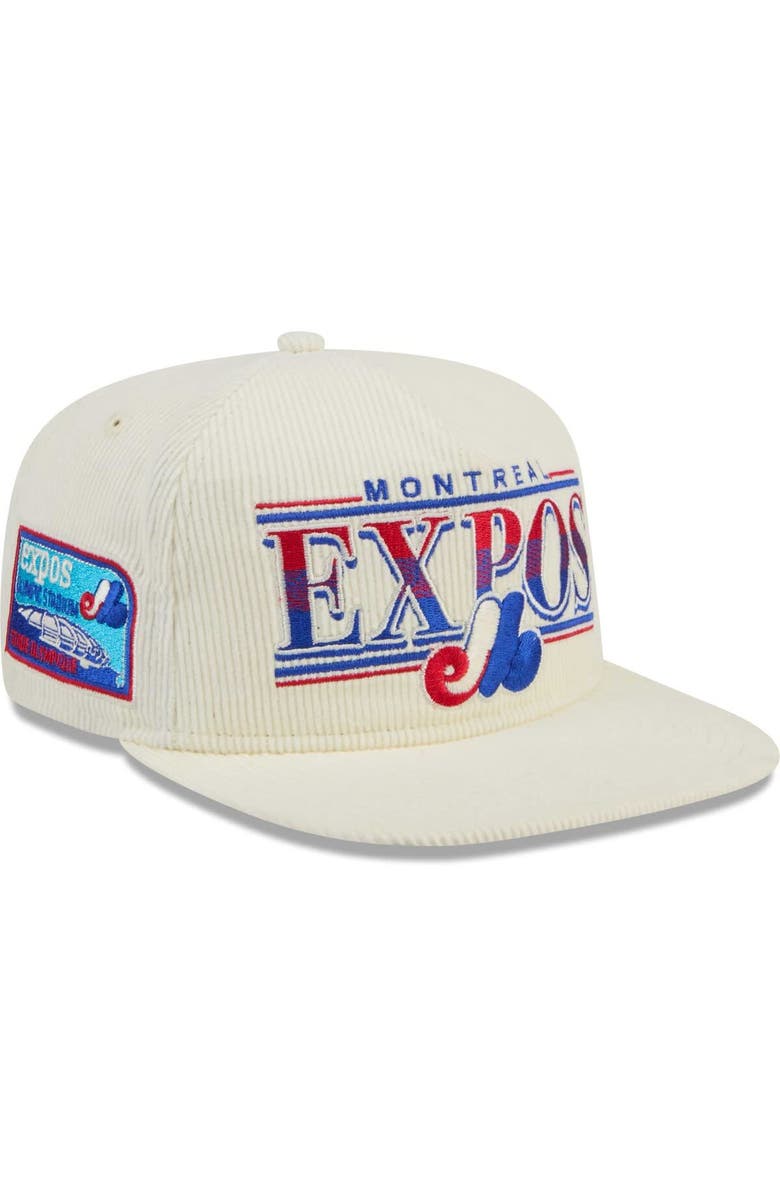 New Era Men's New Era Cream Montreal Expos Throwback Bar Golfer