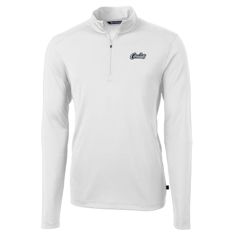 Shop Cutter & Buck White Ucf Knights Citronaut Adapt Eco Pique Recycled Quarter-zip Pullover Top