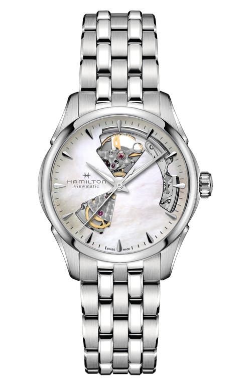 Hamilton Jazzmaster Open Heart Bracelet Watch, 36mm In Metallic