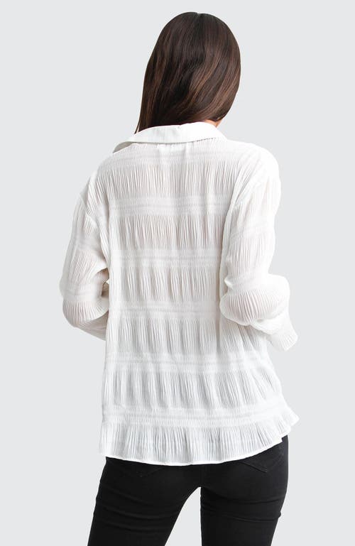 Belle & Bloom Yoko Shirred Chiffon Blouse - Cream