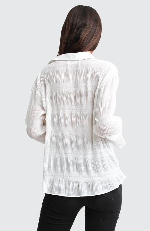 Shop Belle & Bloom Yoko Shirred Chiffon Blouse In Cream