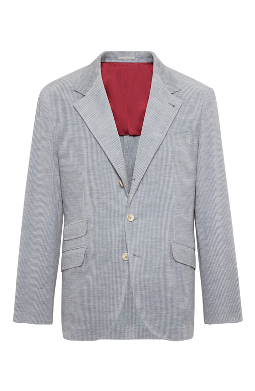 BRUNELLO CUCINELLI BRUNELLO CUCINELLI COTTON AND CASHMERE MÉLANGE CORDUROY DECONSTRUCTED CAVALLO BLAZER 