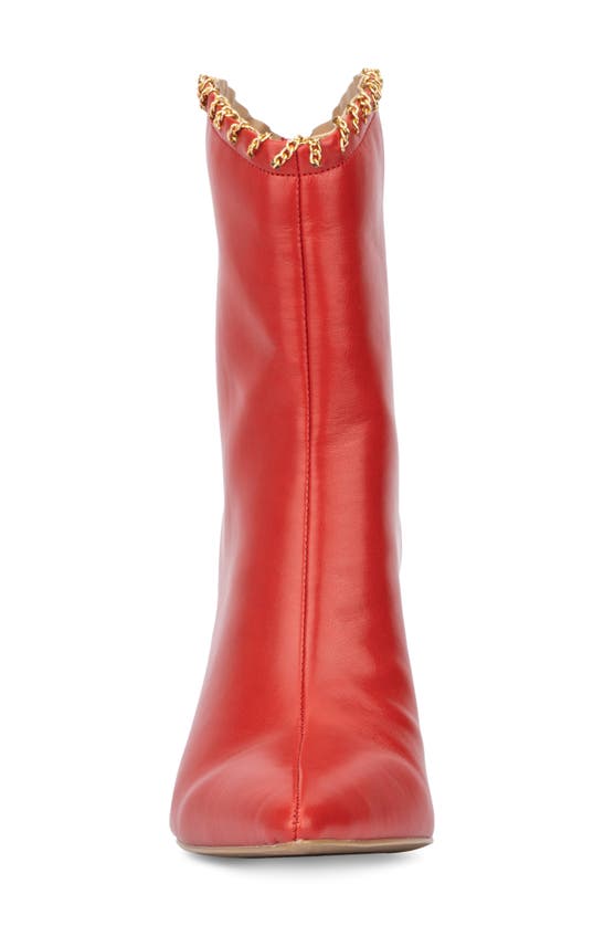 New York And Company Deborah Faux Leather Western Bootie In Red