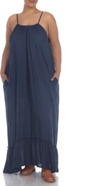 BOHO ME Spaghetti Strap Maxi Dress with Ruffle Hem Nordstromrack