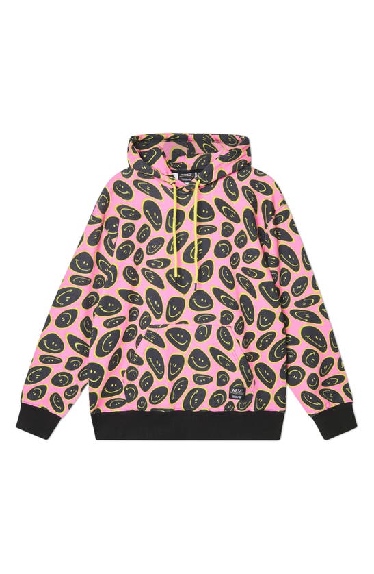 Shop Wesc Mike Trippy Smiley Hoodie In Pink Assorted