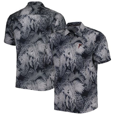 Men's Tommy Bahama Cream Army Black Knights Paradise Fly Ball Camp  Button-Up Shirt