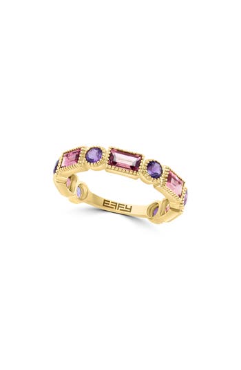 Effy 14k Yellow Gold Pink Tourmaline & Amethyst Ring In Yellow Gold/multi