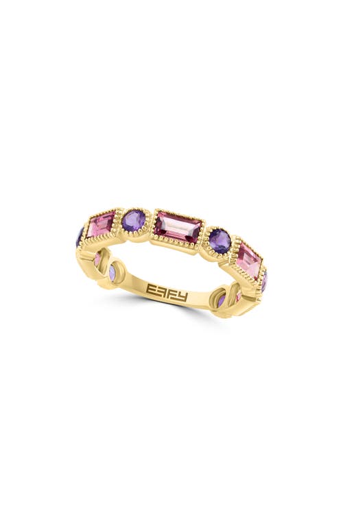 Effy 14k Yellow Gold Pink Tourmaline & Amethyst Ring In Yellow Gold/multi