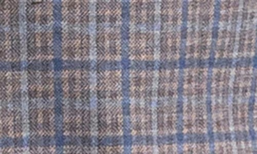 Savile Row Co Tan Plaid Knit Sport Coat In Grey Multi