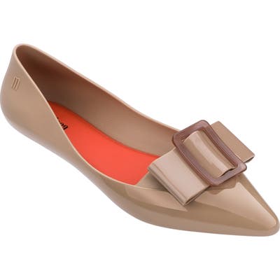 Melissa Pointy Iii Jelly Flat, Beige