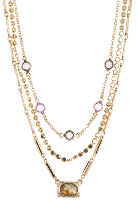 Anne Klein Snickerdoodle Layered Necklace In Gold/ Multi