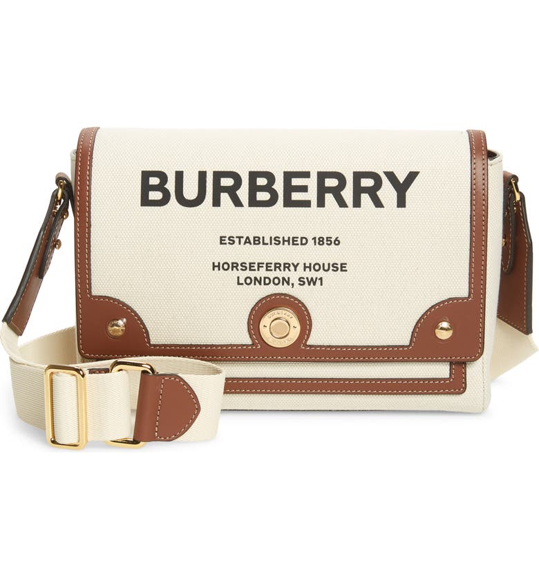 Burberry Note Horseferry Print Canvas & Leather Crossbody Bag | Nordstrom