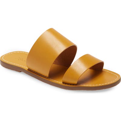 Madewell The Boardwalk Double Strap Slide Sandal, Yellow