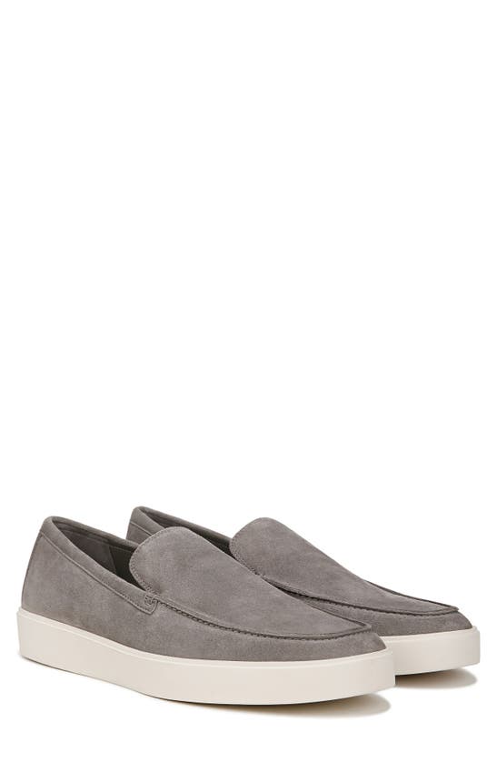 Vince Toren Mens Leather Slip On Loafers In Smokegrey