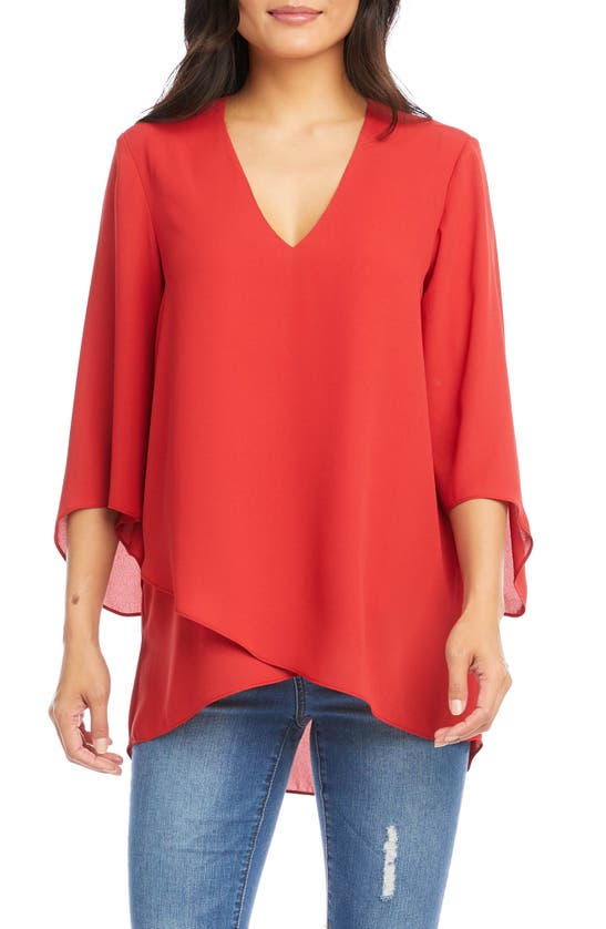 KAREN KANE ASYMMETRICAL CREPE TOP